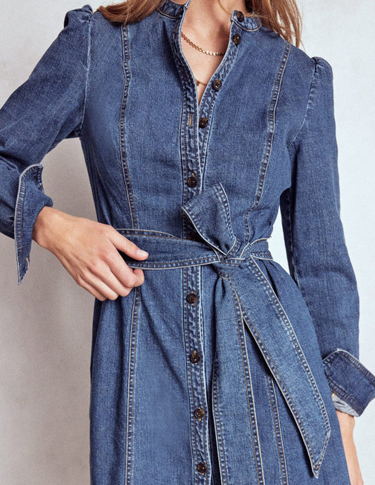 Bre Denim Short Dress Mid Vintage Denim