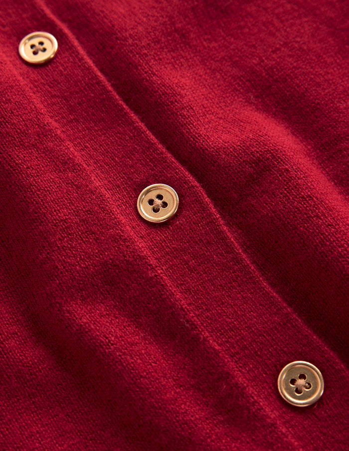 Briony Stitch Cardigan Red Liquorice
