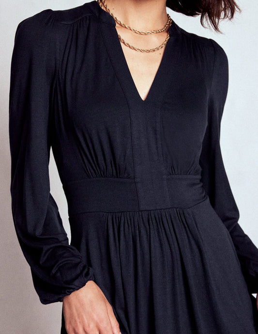 Lily Long Sleeve Midi Dress Navy