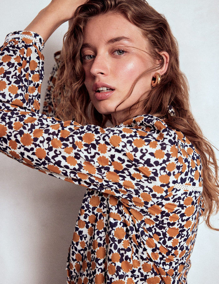 Helena Cotton Top Cognac, Floweret Vine