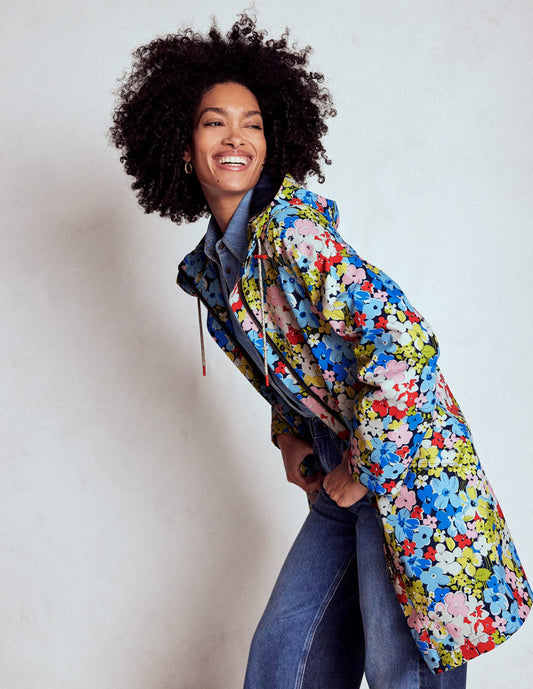 Wells Waterproof Hooded Coat Multi, Flowerbed Cluster
