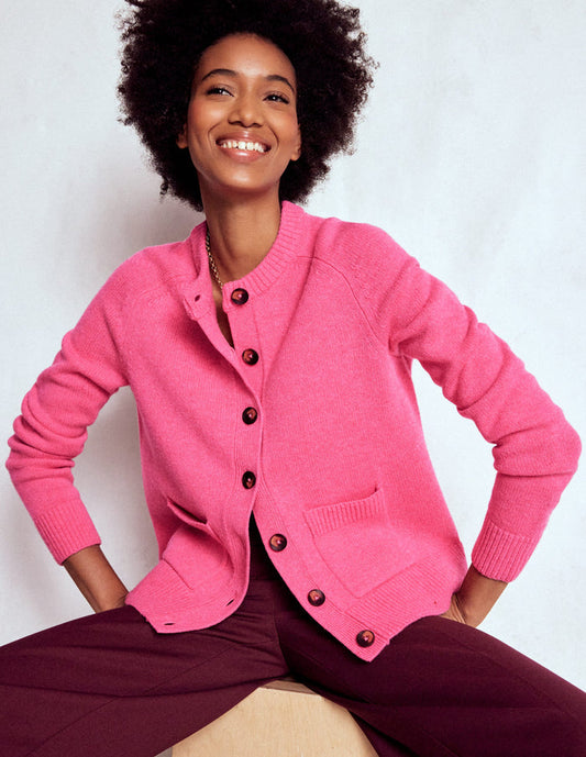 Marion Merino Cardigan Rose Pink