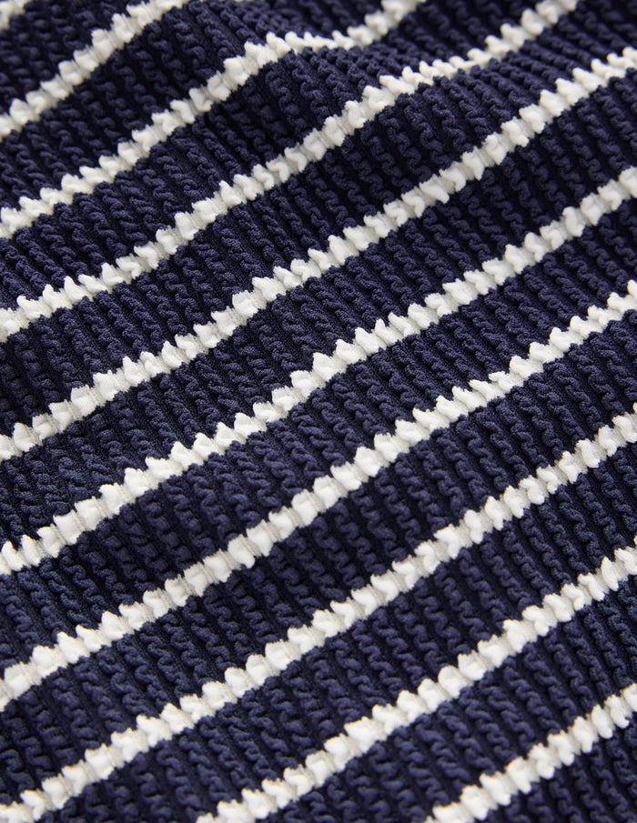 Scoop Cross Back Swimsuit Navy/ Ivory