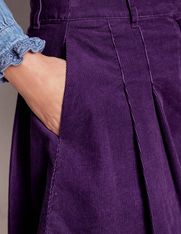 Pleated Cord Skirt Mystical Purple