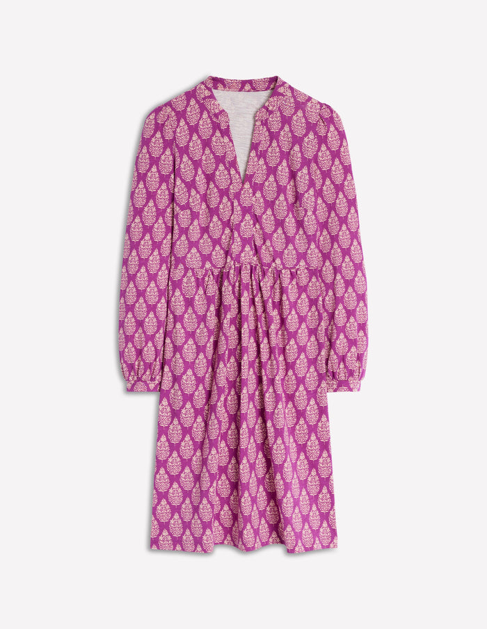 Naomi Relaxed Jersey Dress Purple, Wildflower Bouquet