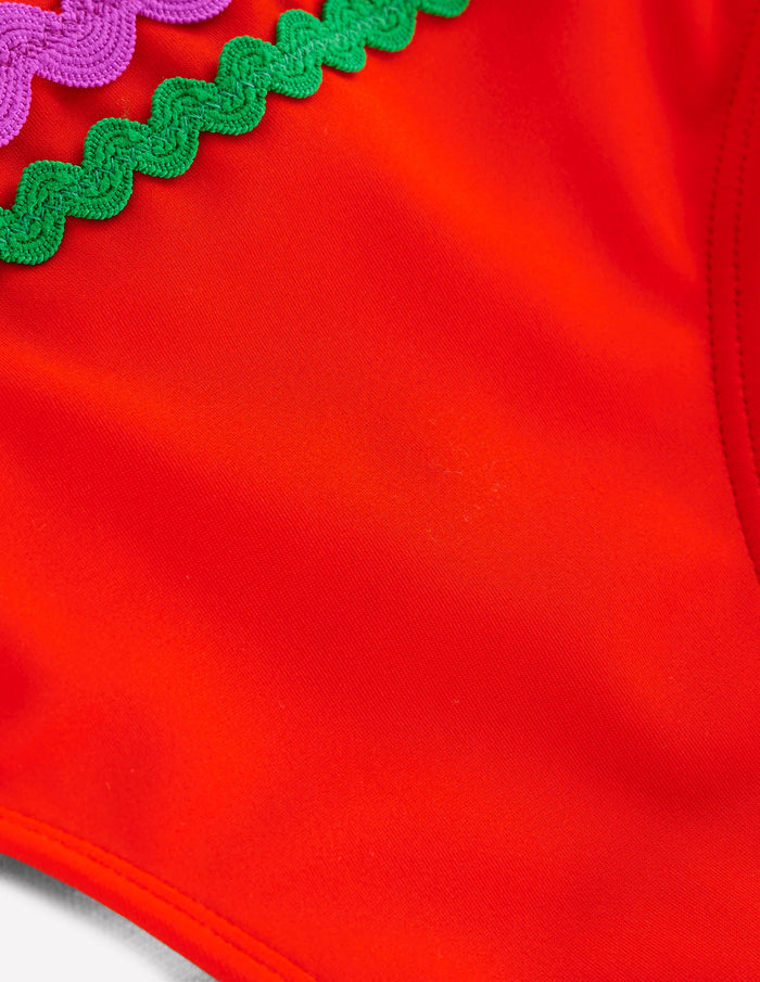 Porto Bikini Bottoms Fire Red Rik Rak