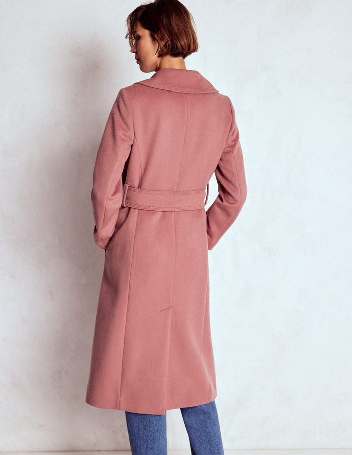 Bow Front Coat Dusty Pink
