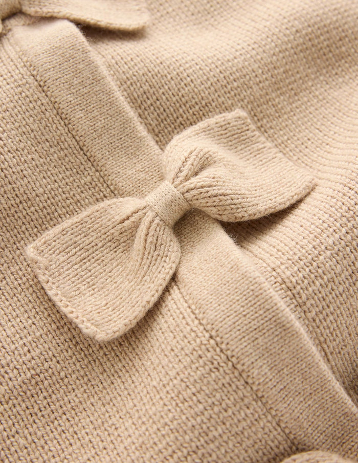 Knitted Bow Cardigan Chinchilla Melange