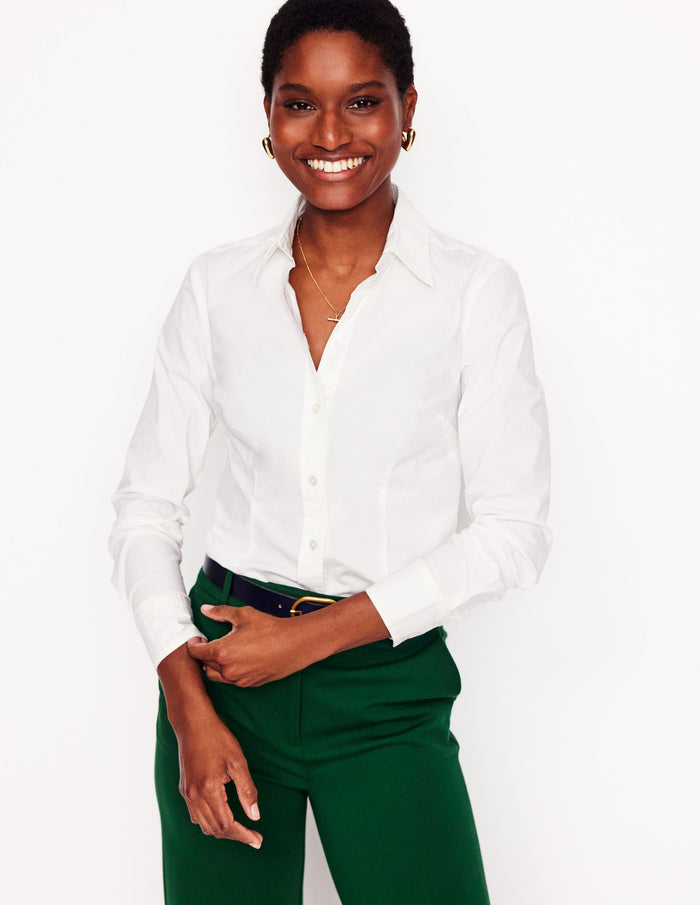 Saskia Stretch Cotton Shirt White