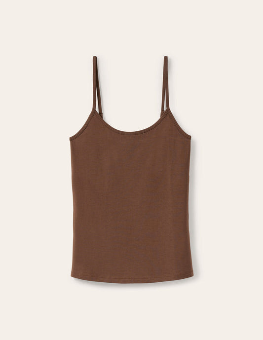 Plain Cami Top Deep Brown