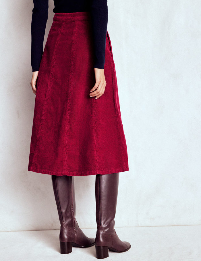 Joy Cord Midi Skirt Burgundy Red