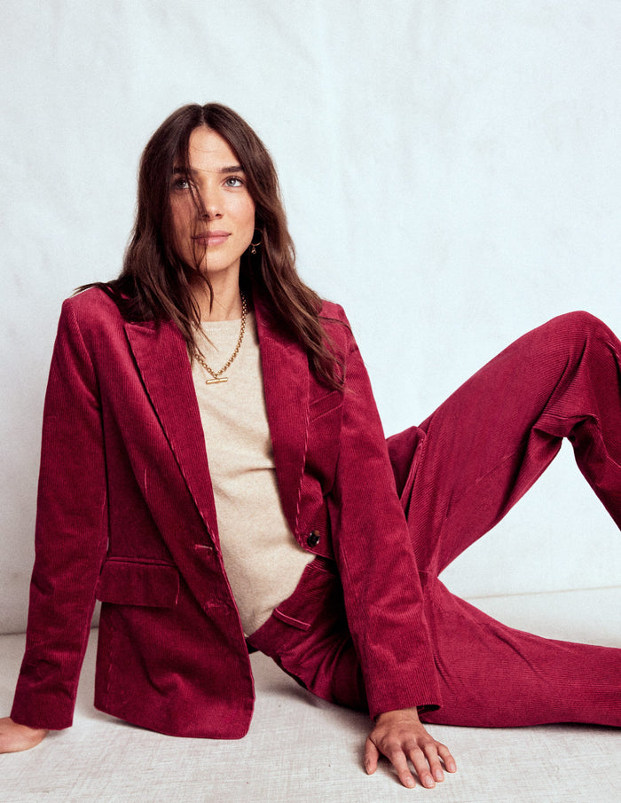 Stamford Cord Blazer Burgundy Red