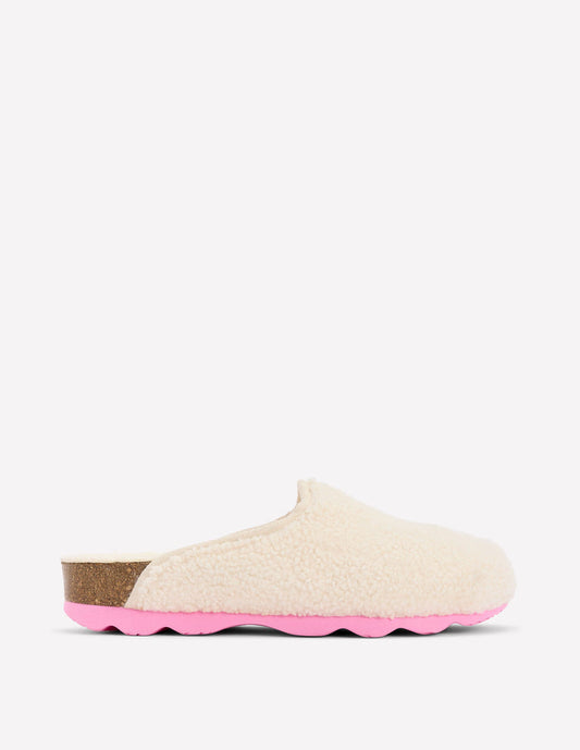 Contrast Sole Mule Slippers Natural