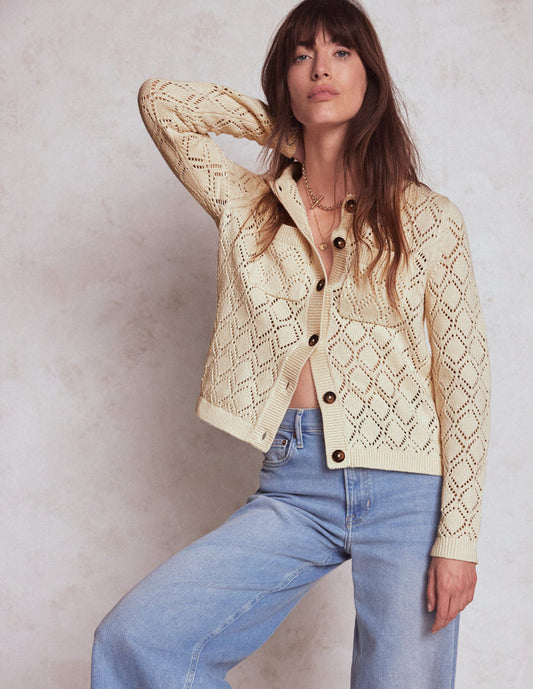 Astrid Knitted Shirt Warm Ivory