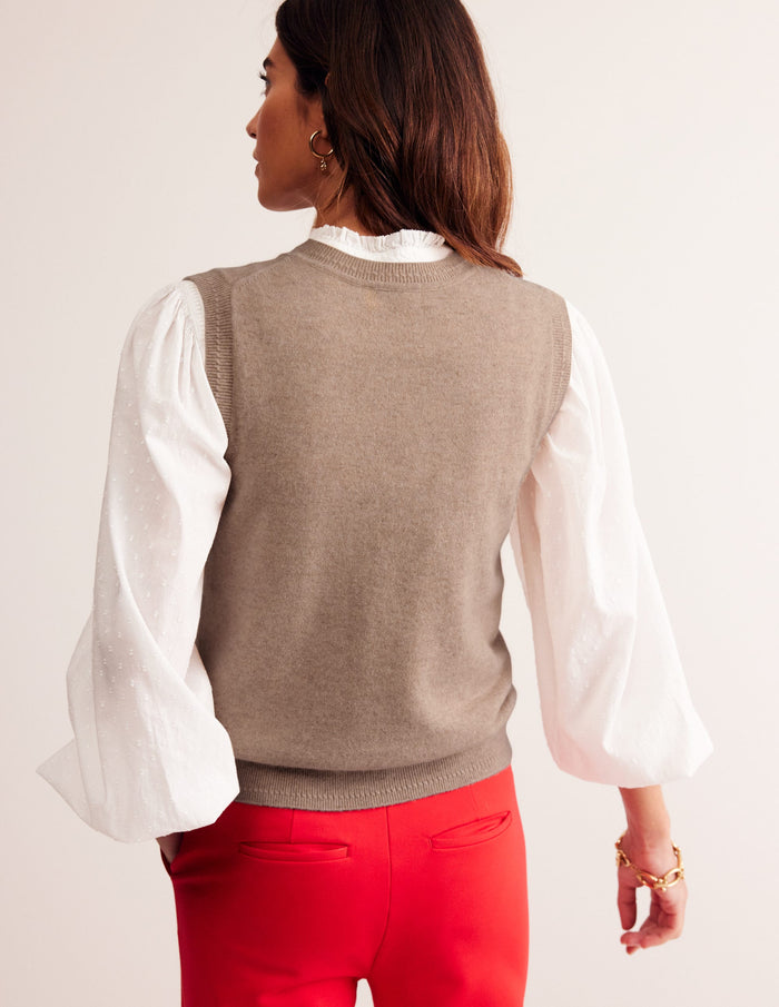 Eva Cashmere Vest Chinchilla Melange