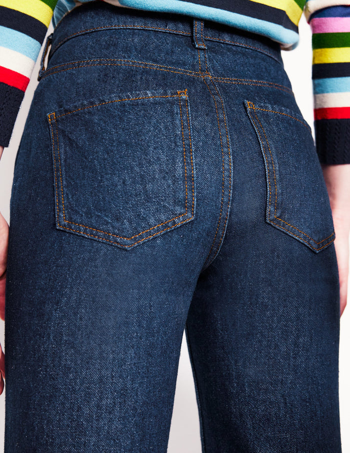 High Rise Rigid Straight Jeans Indigo Rinse