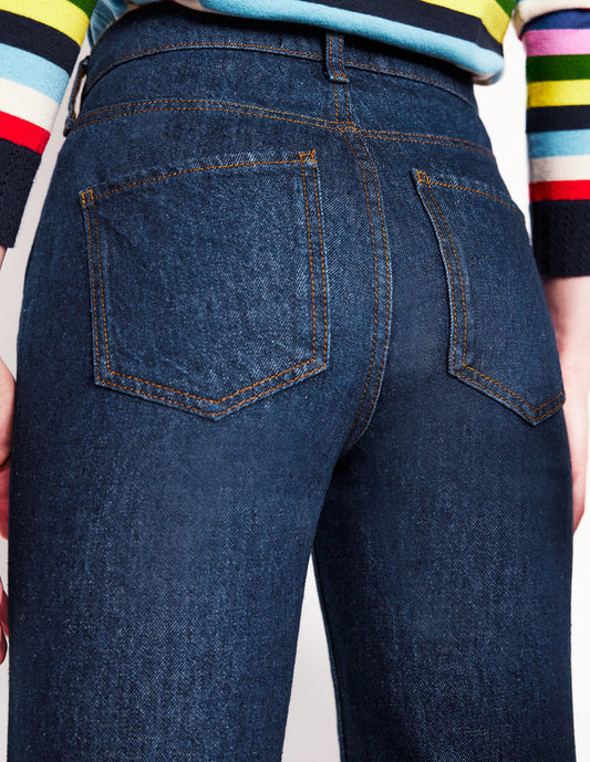 High Rise Rigid Straight Jeans Indigo Rinse