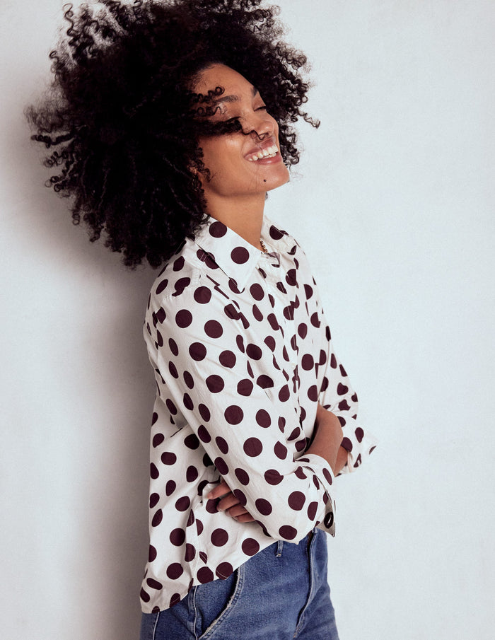Sienna Cotton Shirt Deep Wisteria, Spots