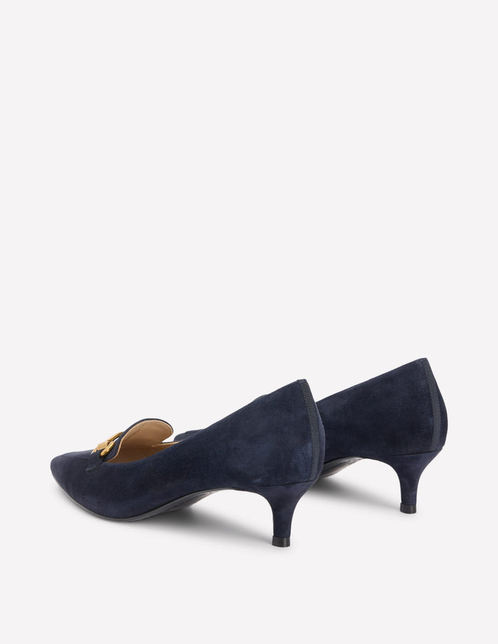 Iris Heel Snaffle Point Loafer Navy