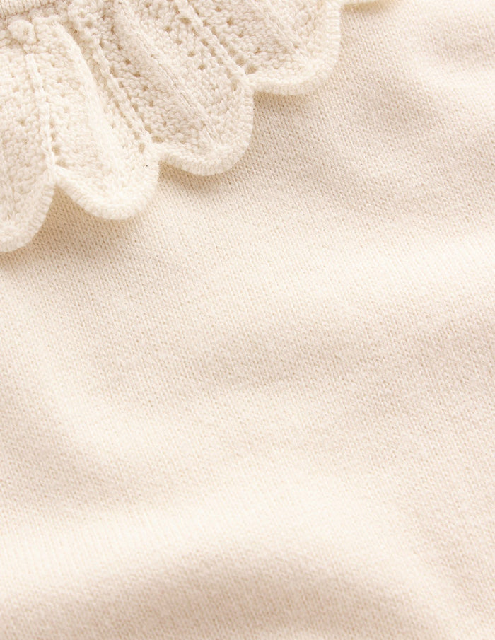 Melina Cotton Ruffle Sweater Warm Ivory