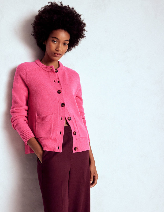 Marion Merino Cardigan Rose Pink