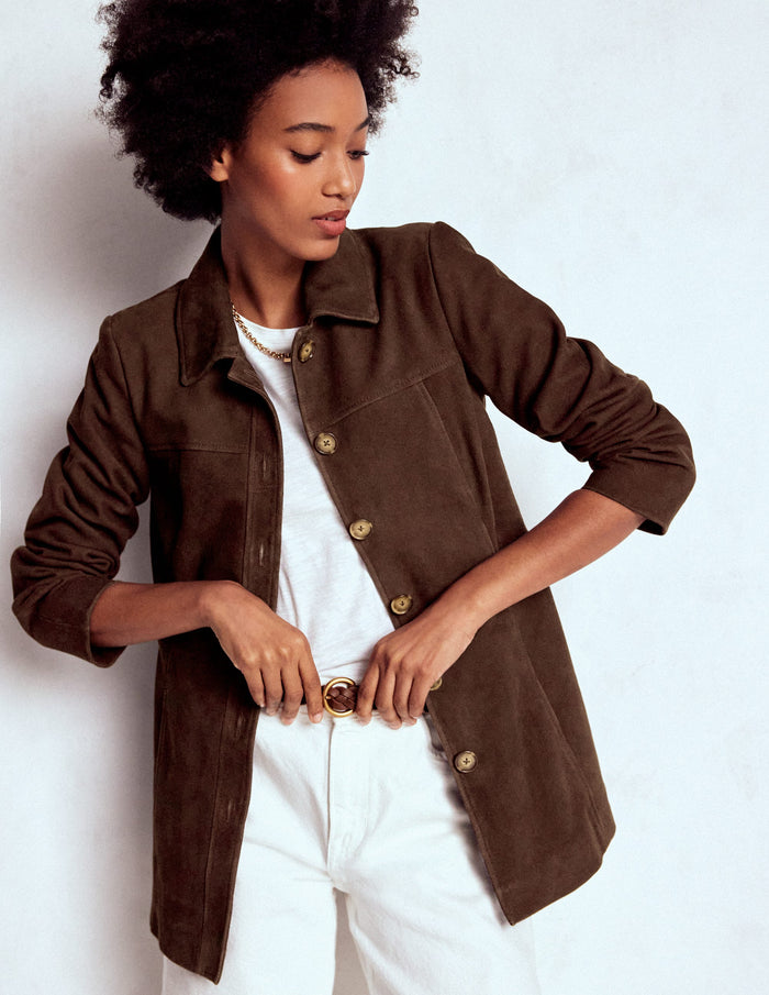 Suede Jacket Chocolate Suede