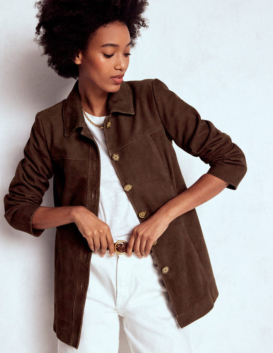 Suede Jacket Chocolate Suede