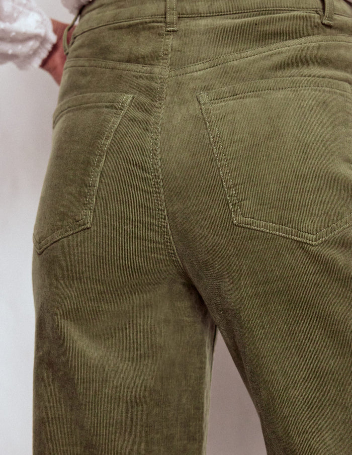 5-Pocket Cord Column Jeans Green