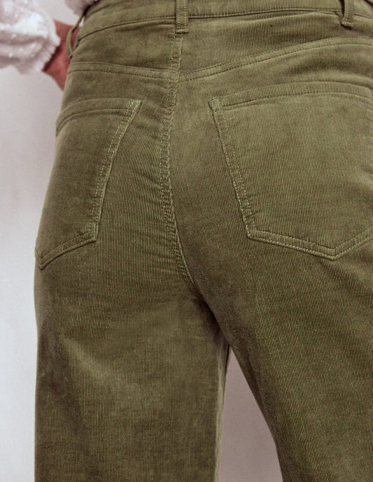 5-Pocket Cord Column Jeans Green