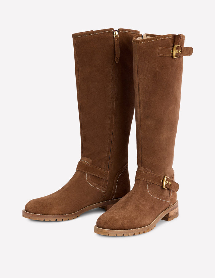 Buckle Knee High Boots Coconut
