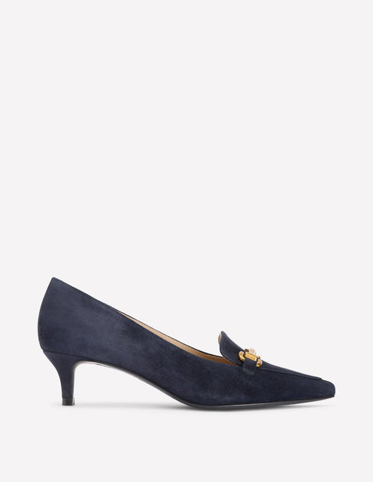 Iris Heel Snaffle Point Loafer Navy