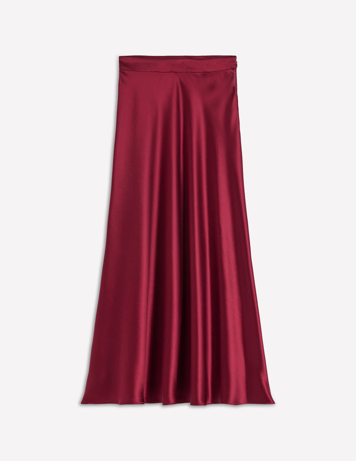Bias Cut Slip Skirt Chestnut