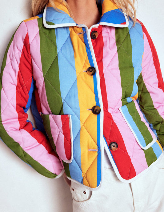 Fitzrovia Quilted Jacket Rainbow Stripe
