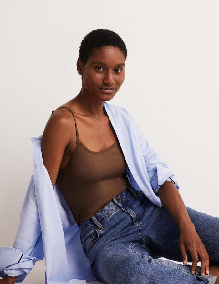 Plain Cami Top Deep Brown