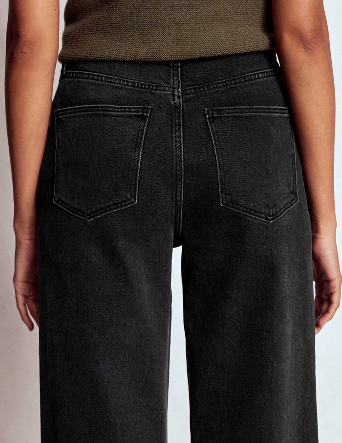 Mid Rise Stretch Jeans Washed Black