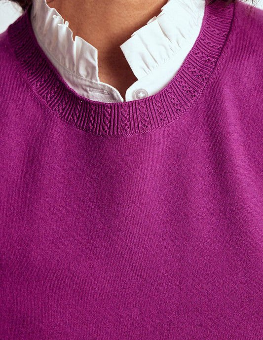 Emilia Cotton Crew Neck Vest Regal Purple