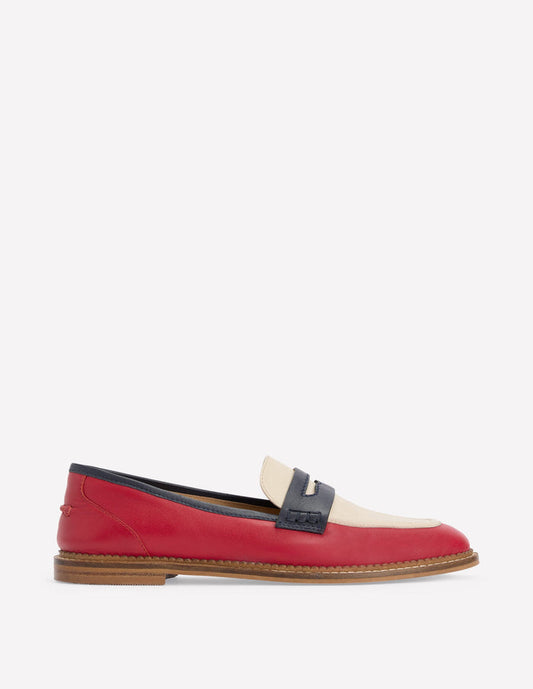 Nya Penny Loafers Pillarbox Red/Navy