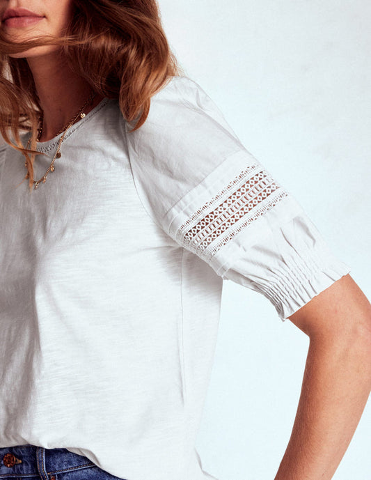 Lottie Puff Sleeve Top White