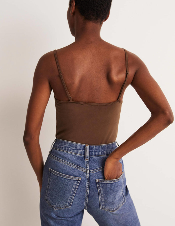 Plain Cami Top Deep Brown