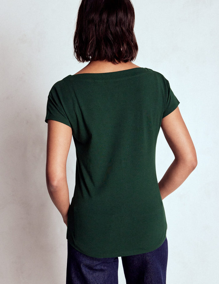 Supersoft Boat Neck T-Shirt Green Pine