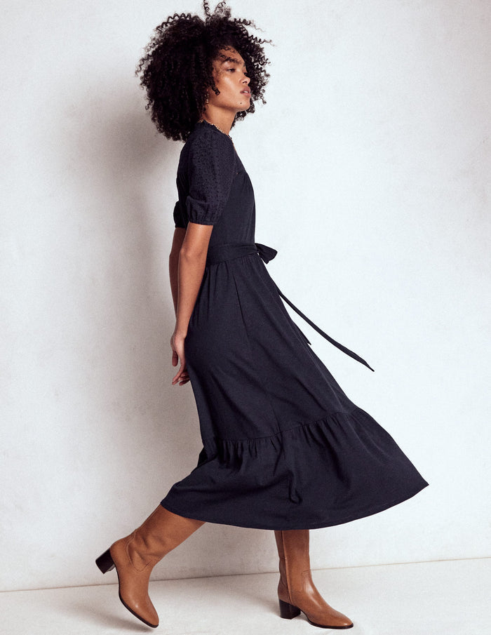 Lorelei Broderie Jersey Dress Navy