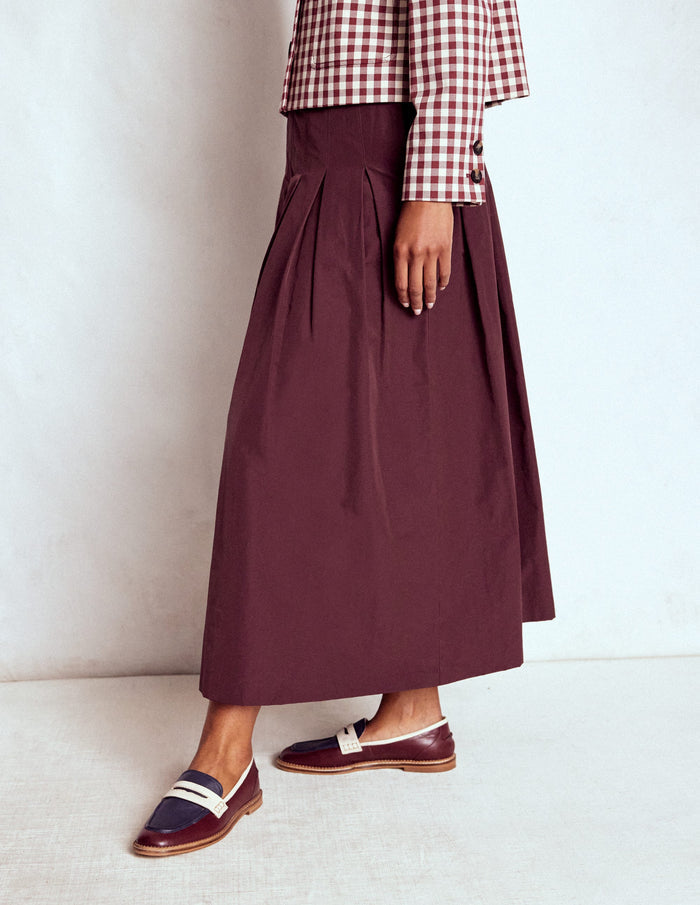Valentina Taffeta Midi Skirt Deep Wisteria