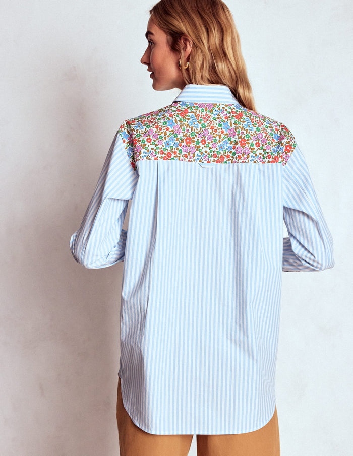 Sadie Relaxed Cotton Shirt Blue Stripe, Flowerbed Hotch