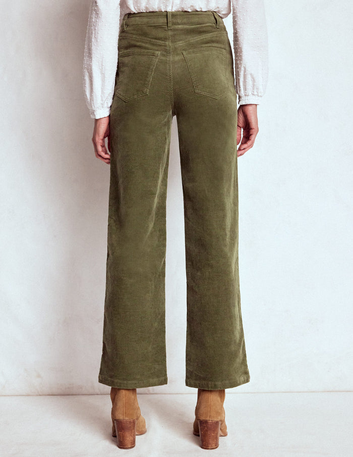 5-Pocket Cord Column Jeans Green