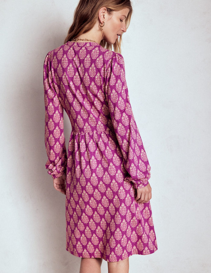 Naomi Relaxed Jersey Dress Purple, Wildflower Bouquet