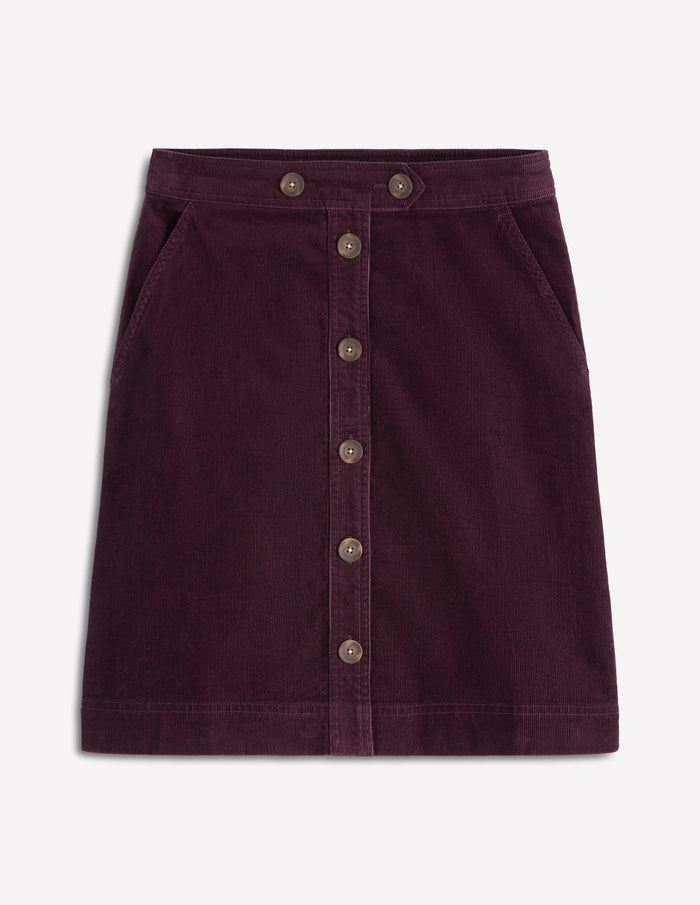 Cecelia Cord Skirt Deep Aubergine