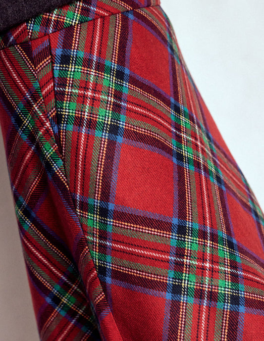 Hayley Wool Midi Skirt Red, Blue and Green Check