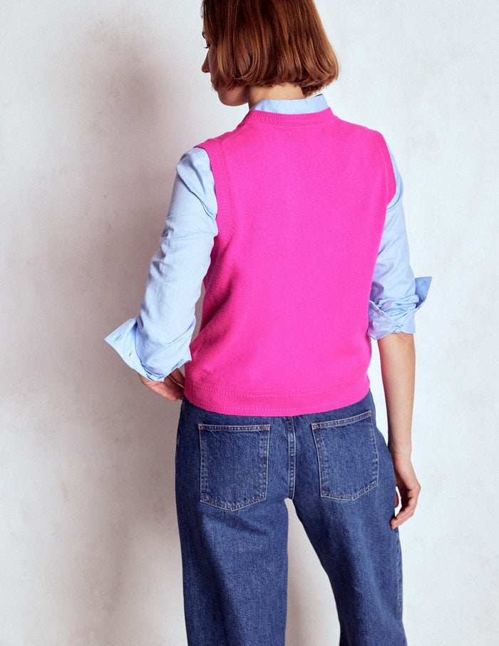 Eva Cashmere Vest Pop Pansy