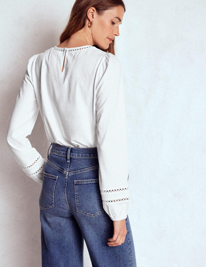 Flo Trim Detail Top White