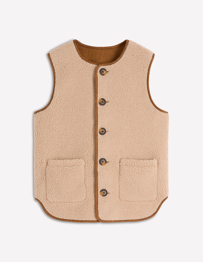 Clerkenwell Reversible Gilet Hazelnut Brown, Natural
